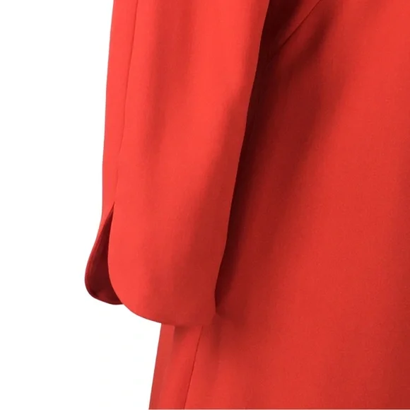 Vince Camuto Gorgeous Tomato Orange 3/4 Sleeve Boatneck Shift Midi Dress size 10 - Picture 8 of 14